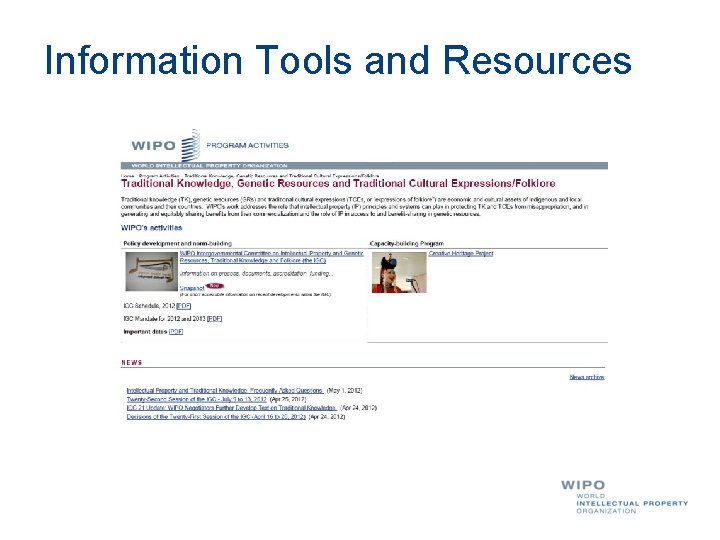 Information Tools and Resources 