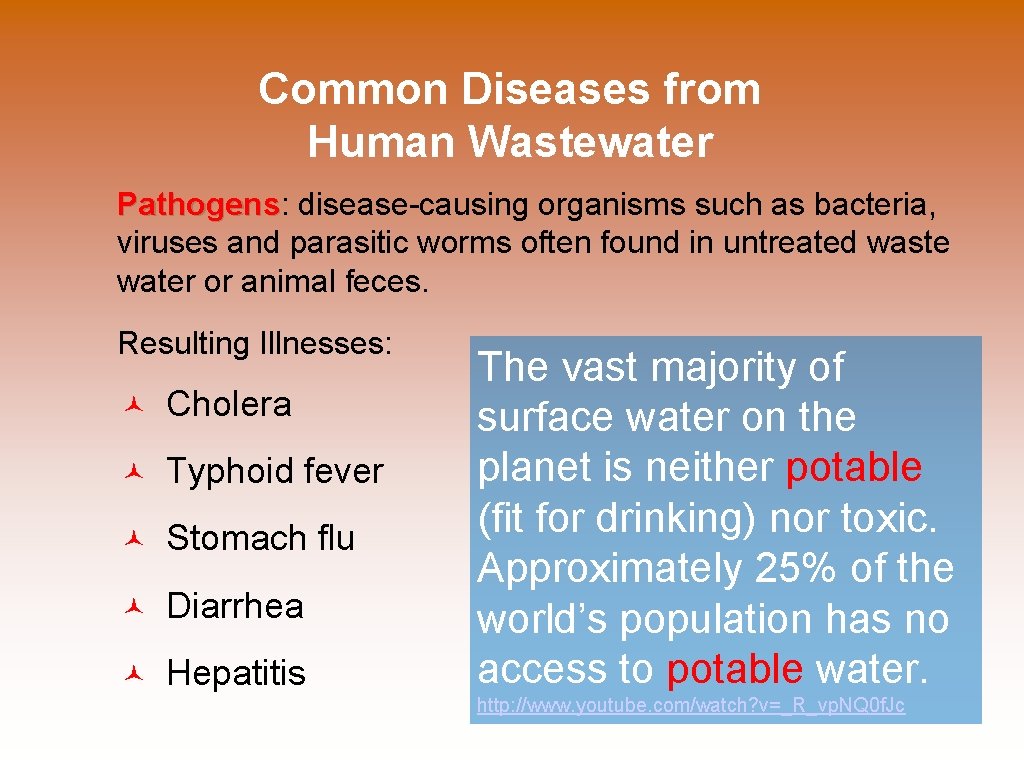 Common Diseases from Human Wastewater Pathogens: disease-causing organisms such as bacteria, Pathogens viruses and