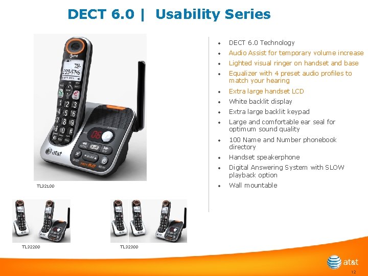 DECT 6. 0 | Usability Series TL 32100 TL 32200 • DECT 6. 0