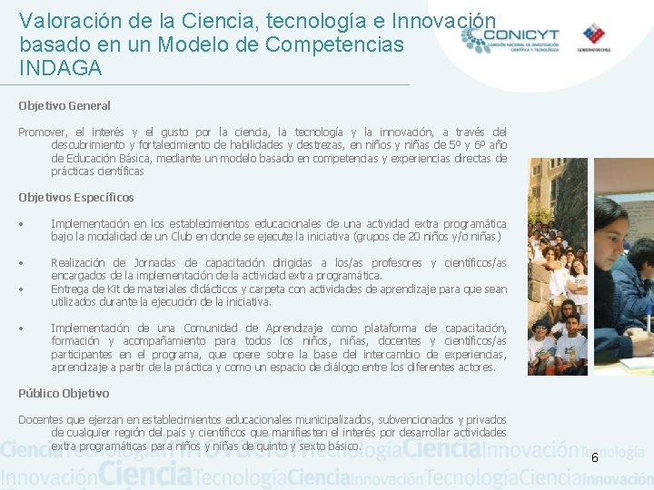 Valoración de la Ciencia, tecnología e Innovación basado en un Modelo de Competencias INDAGA