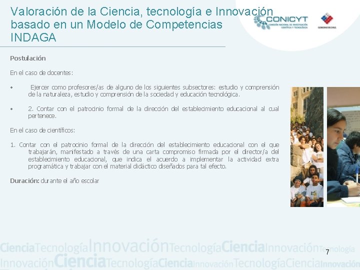 Valoración de la Ciencia, tecnología e Innovación basado en un Modelo de Competencias INDAGA