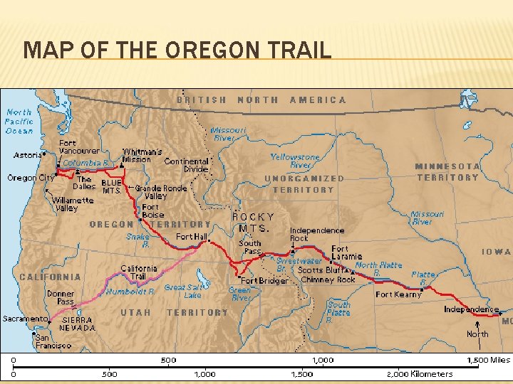 MAP OF THE OREGON TRAIL 