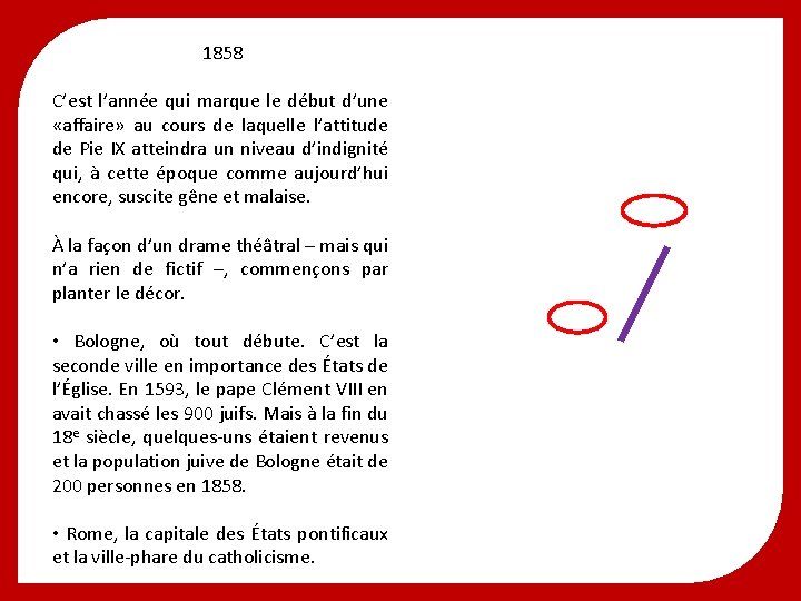 1858 C’est l’année qui marque le début d’une «affaire» au cours de laquelle l’attitude