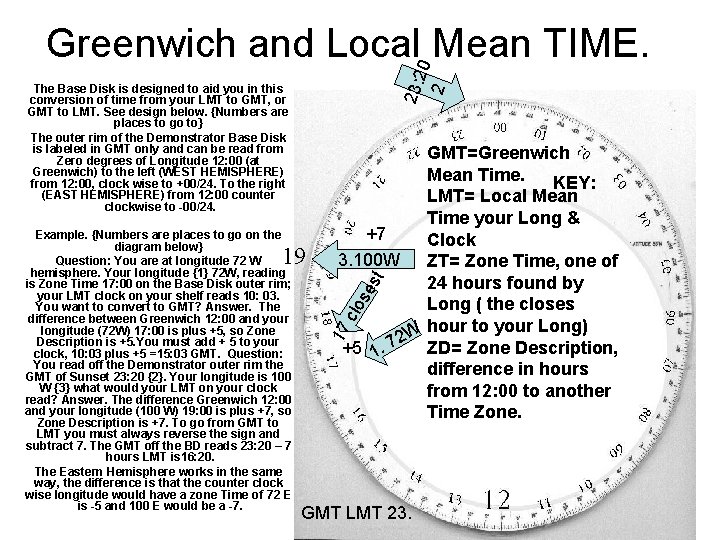 23: 2 0 2 Greenwich and Local Mean TIME. The Base Disk is designed