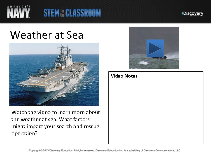Weather at Sea Video Notes: Watch the video to learn more about the weather