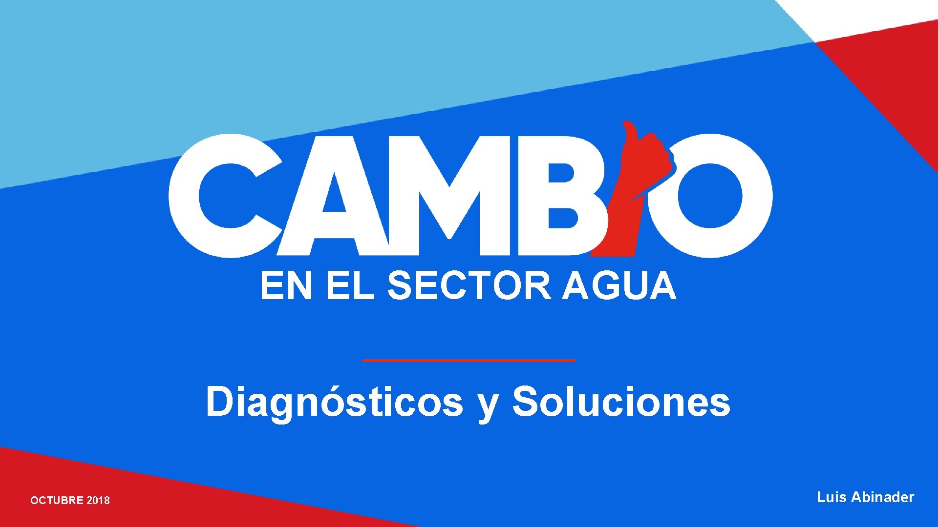 EN EL SECTOR AGUA Diagnósticos y Soluciones OCTUBRE 2018 Luis Abinader 