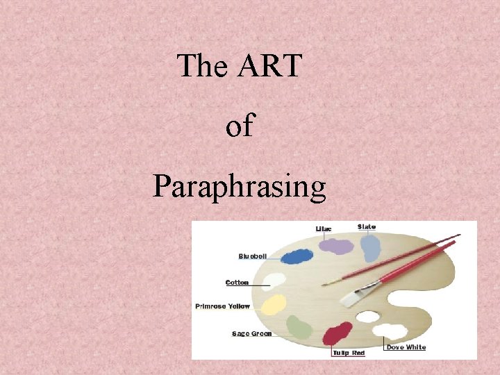 The ART of Paraphrasing 