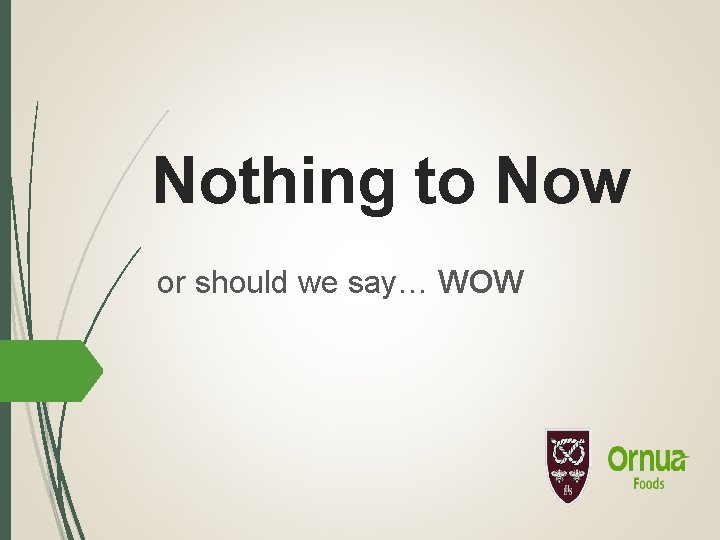 Nothing to Now or should we say… WOW 