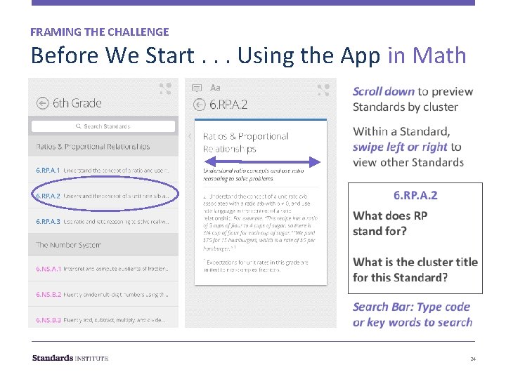 FRAMING THE CHALLENGE Before We Start. . . Using the App in Math 24 FRAMING THE CHALLENGE Before We Start. . . Using the App in Math 24