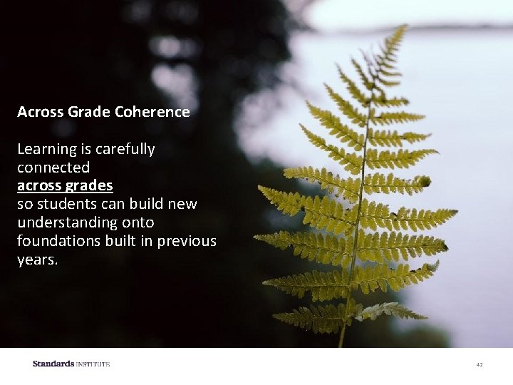 Across Grade Coherence Learning is carefully connected across grades so students can build new Across Grade Coherence Learning is carefully connected across grades so students can build new