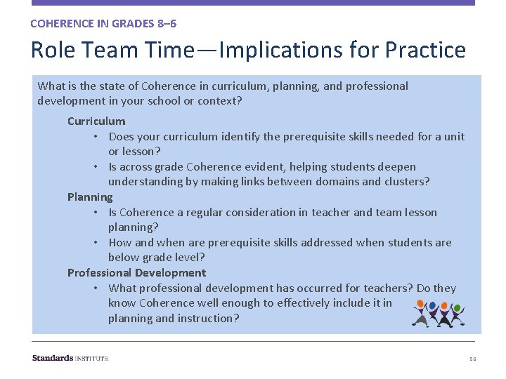 COHERENCE IN GRADES 8– 6 Role Team Time—Implications for Practice What is the state COHERENCE IN GRADES 8– 6 Role Team Time—Implications for Practice What is the state