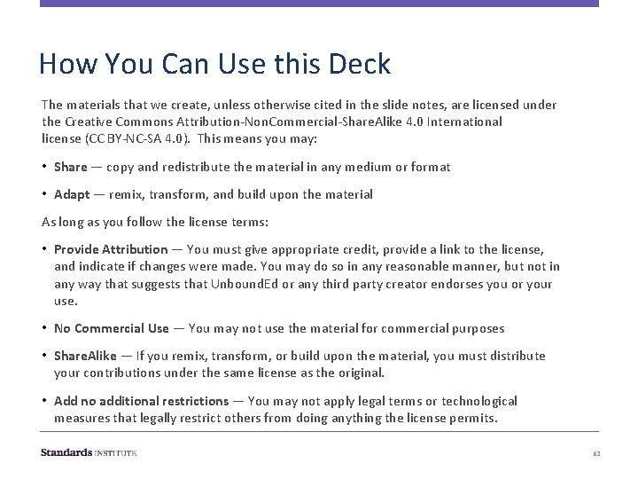 How You Can Use this Deck The materials that we create, unless otherwise cited How You Can Use this Deck The materials that we create, unless otherwise cited