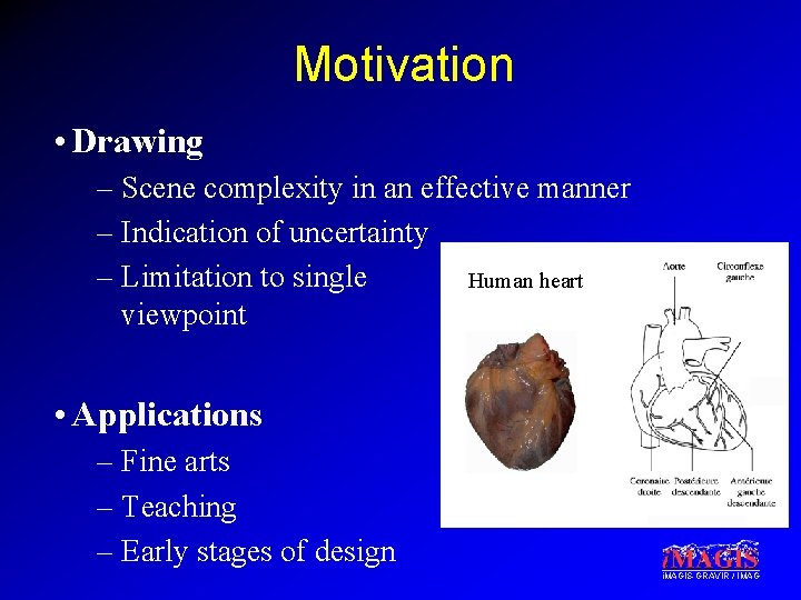 Motivation • Drawing – Scene complexity in an effective manner – Indication of uncertainty