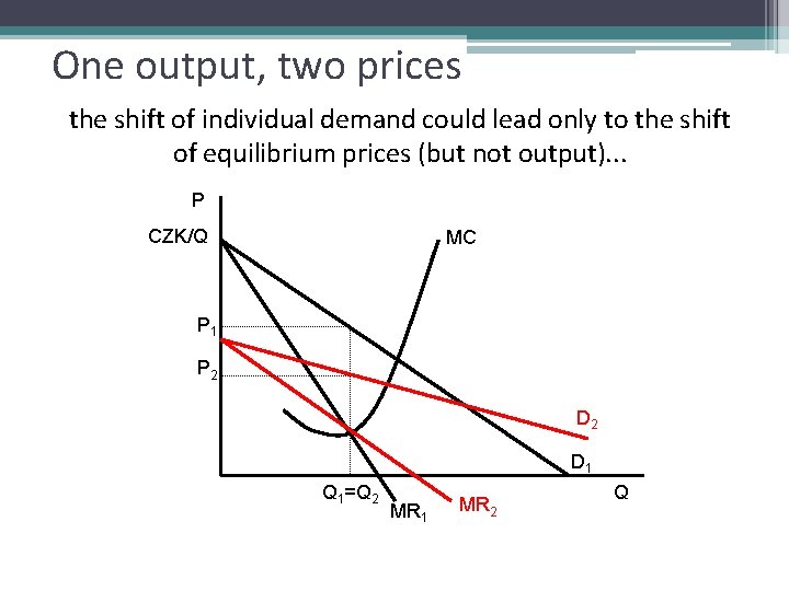 One output, two prices the shift of individual demand could lead only to the