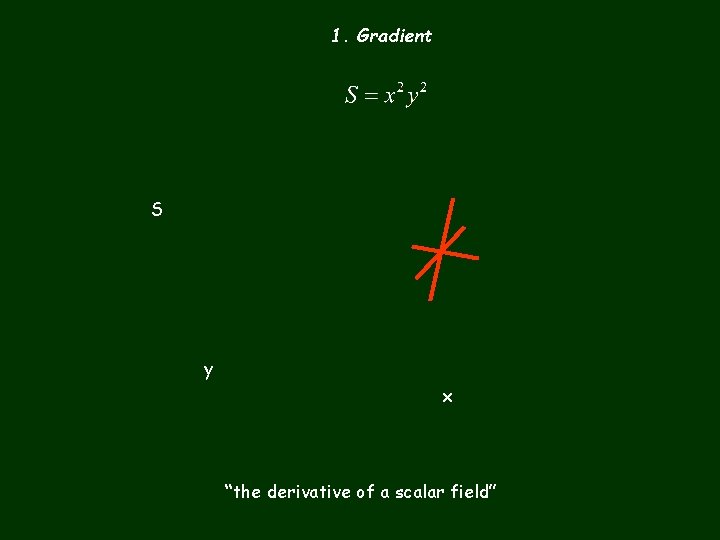 1. Gradient S y x “the derivative of a scalar field” 