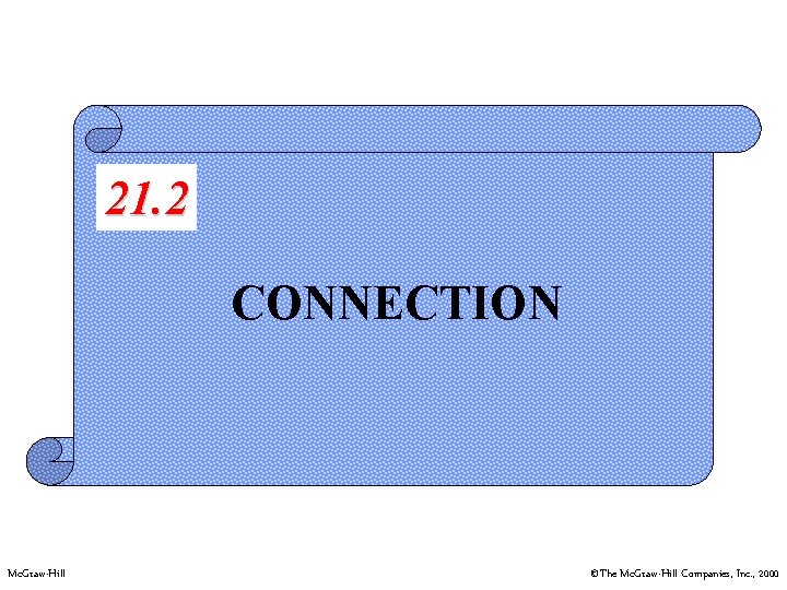 21. 2 CONNECTION Mc. Graw-Hill ©The Mc. Graw-Hill Companies, Inc. , 2000 