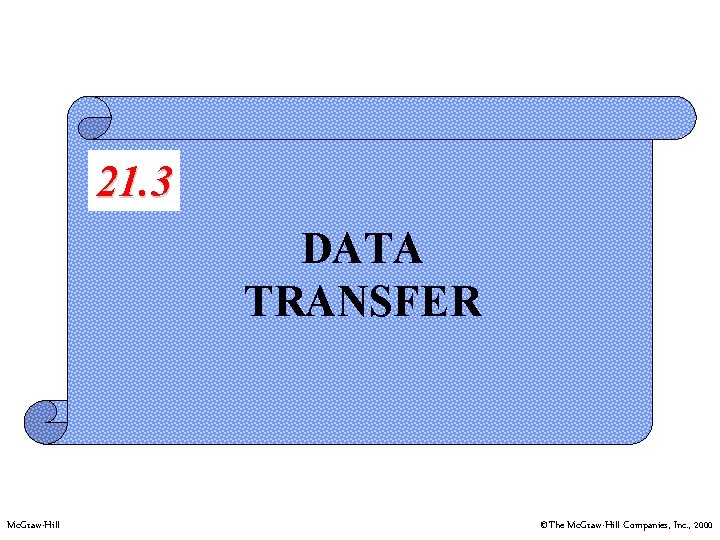 21. 3 DATA TRANSFER Mc. Graw-Hill ©The Mc. Graw-Hill Companies, Inc. , 2000 