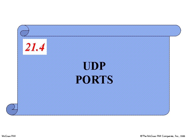 21. 4 UDP PORTS Mc. Graw-Hill ©The Mc. Graw-Hill Companies, Inc. , 2000 