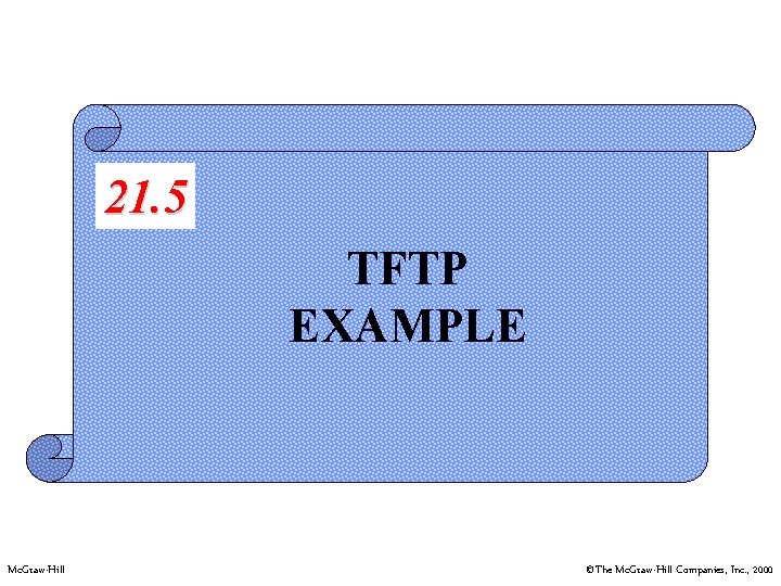 21. 5 TFTP EXAMPLE Mc. Graw-Hill ©The Mc. Graw-Hill Companies, Inc. , 2000 