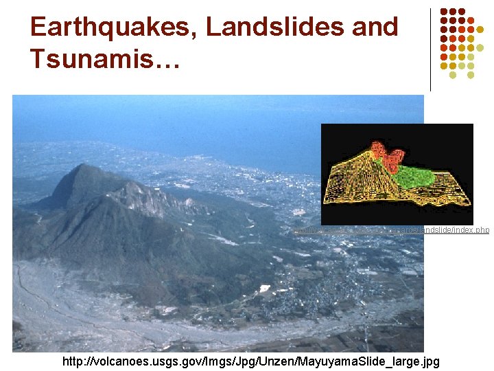 Earthquakes, Landslides and Tsunamis… http: //volcanoes. usgs. gov/hazards/landslide/index. php http: //volcanoes. usgs. gov/Imgs/Jpg/Unzen/Mayuyama. Slide_large.