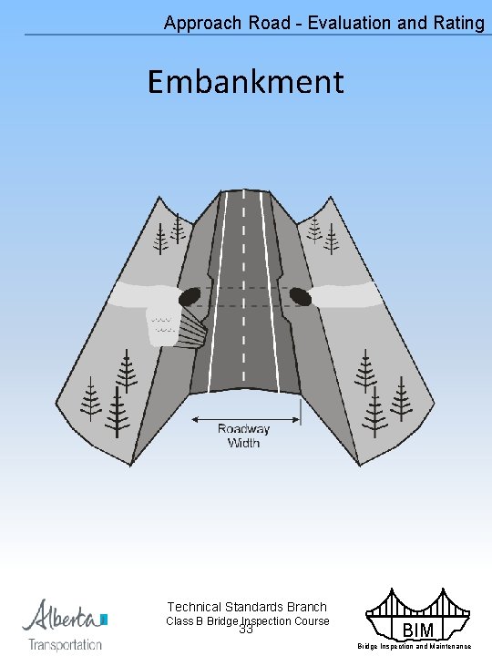 Approach Road - Evaluation and Rating Embankment Technical Standards Branch Class B Bridge Inspection