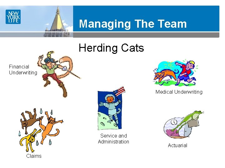 Managing The Team Herding Cats Financial Underwriting Medical Underwriting Service and Administration Claims 17