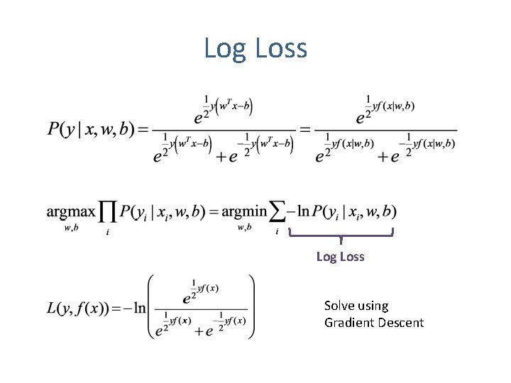 Log Loss Solve using Gradient Descent 