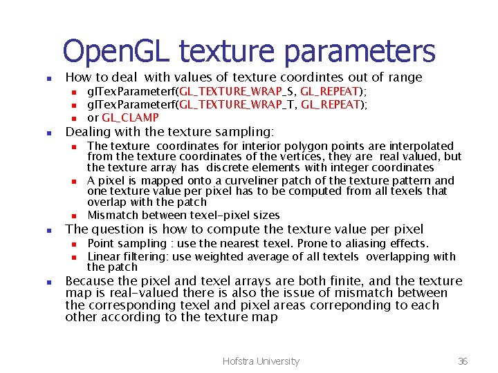 Open. GL texture parameters n How to deal with values of texture coordintes out