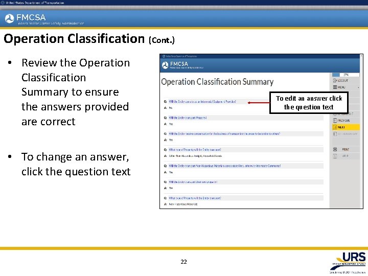 Operation Classification (Cont. ) • Review the Operation Classification Summary to ensure the answers