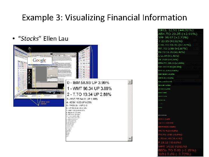 Example 3: Visualizing Financial Information • “Stocks” Ellen Lau 