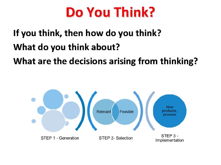Do You Think? If you think, then how do you think? What do you