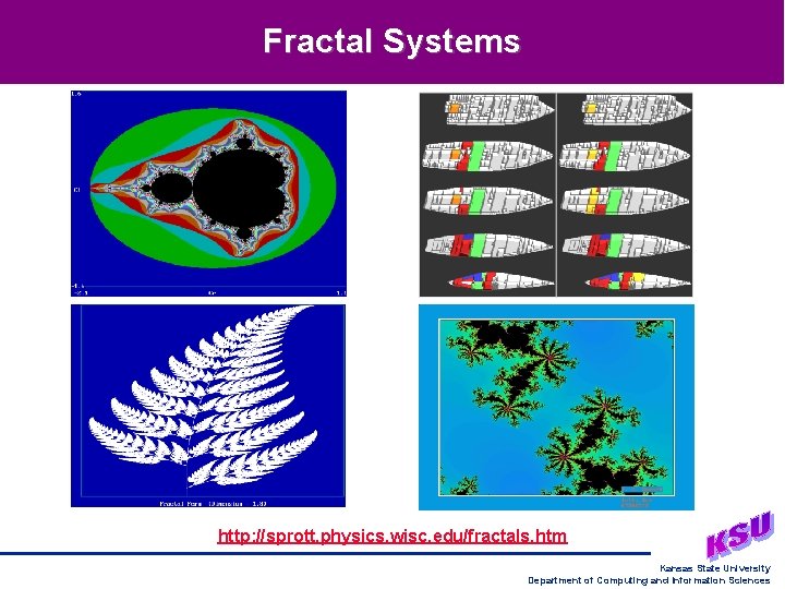 Fractal Systems http: //sprott. physics. wisc. edu/fractals. htm Kansas State University Department of Computing