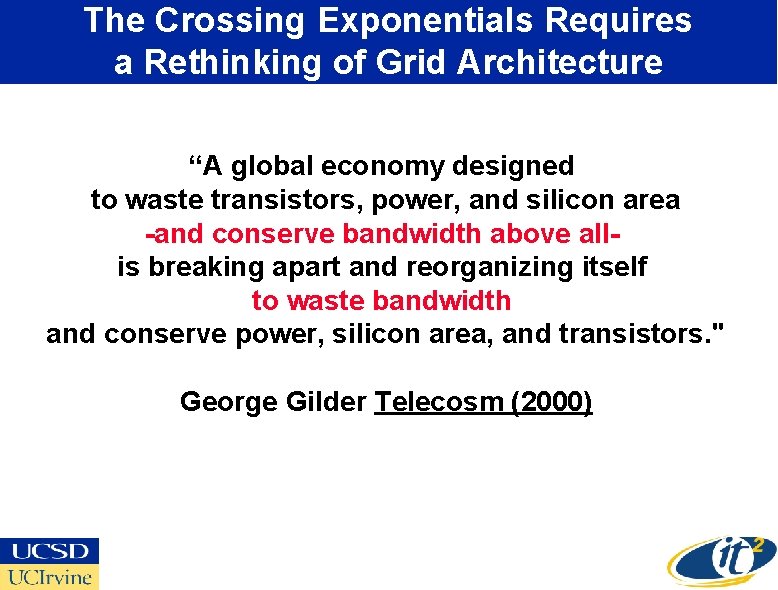 The Crossing Exponentials Requires a Rethinking of Grid Architecture “A global economy designed to