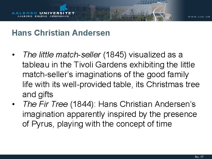 Hans Christian Andersen • The little match-seller (1845) visualized as a tableau in the Hans Christian Andersen • The little match-seller (1845) visualized as a tableau in the