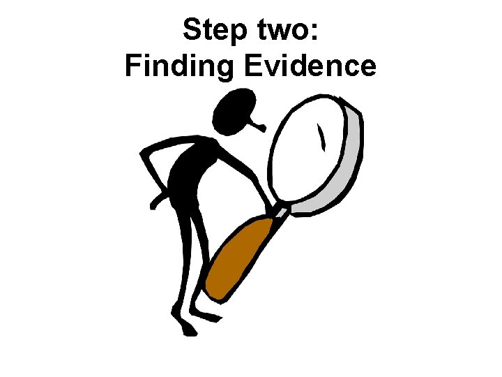 Step two: Finding Evidence 