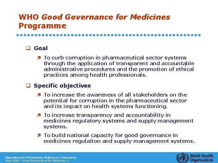 Who Good Governance For Medicines Programme Me Ta