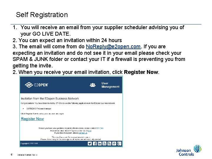 Self Registration 1. You will receive an email from your supplier scheduler advising you Self Registration 1. You will receive an email from your supplier scheduler advising you