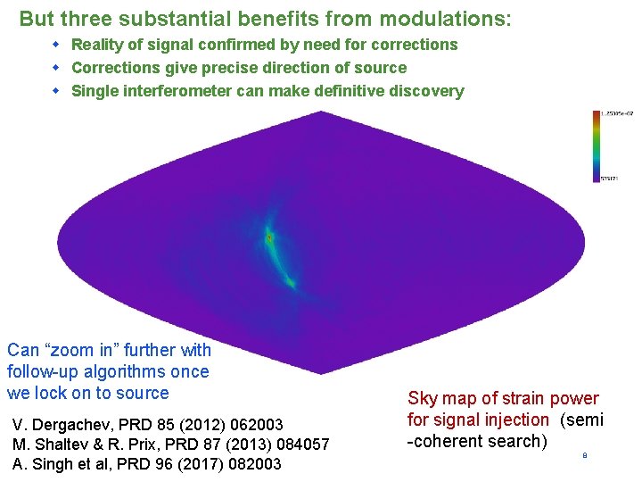 But three substantial benefits from modulations: w Reality of signal confirmed by need for