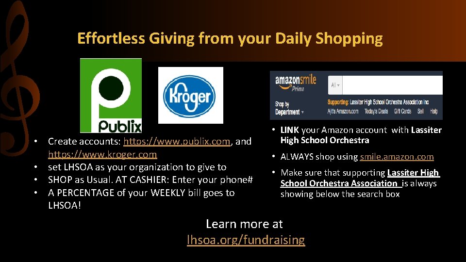 Effortless Giving from your Daily Shopping • Create accounts: https: //www. publix. com, and