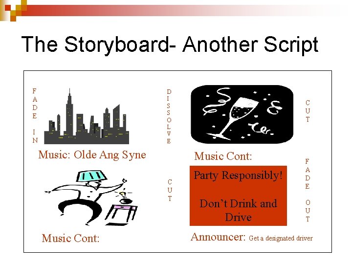 The Storyboard- Another Script F A D E D I S S O L