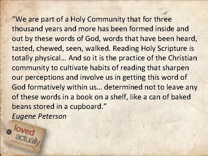 “We are part of a Holy Community that for three thousand years and more