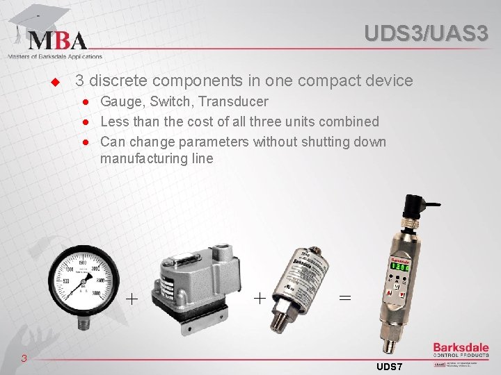 UDS 3/UAS 3 u 3 discrete components in one compact device n n n