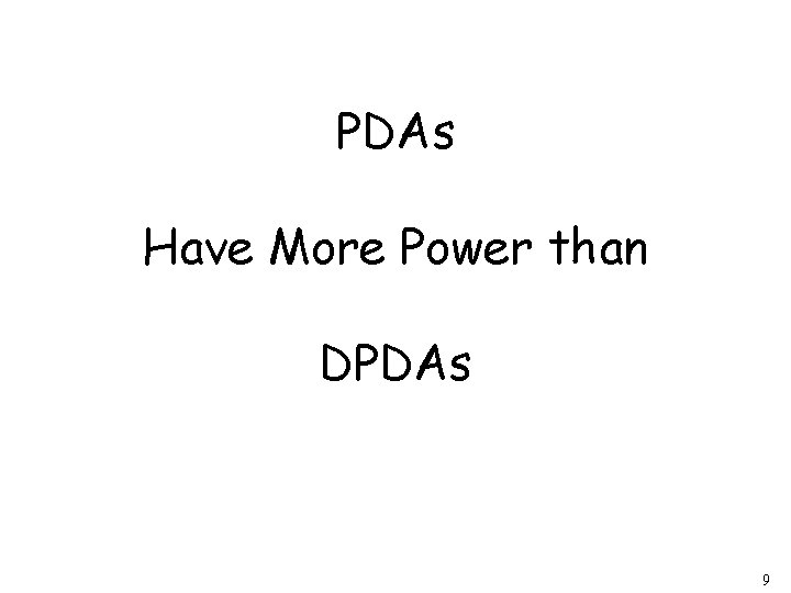 PDAs Have More Power than DPDAs 9 