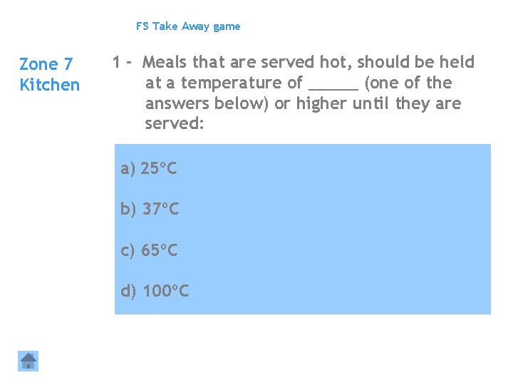 FS Take Away game Zone 7 Kitchen 1 - Meals that are served hot,