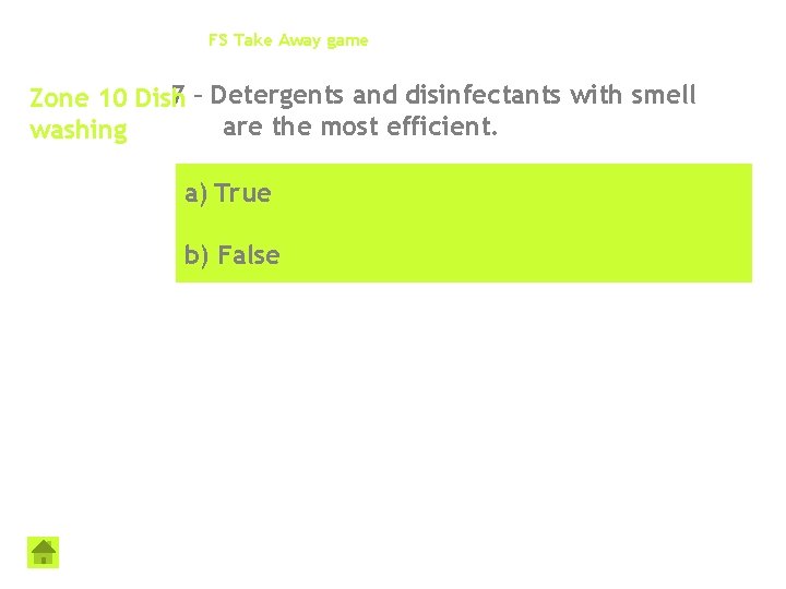 FS Take Away game 7 – Detergents and disinfectants with smell Zone 10 Dish