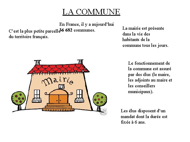 LA COMMUNE En France, il y a aujourd’hui C’est la plus petite parcelle 36