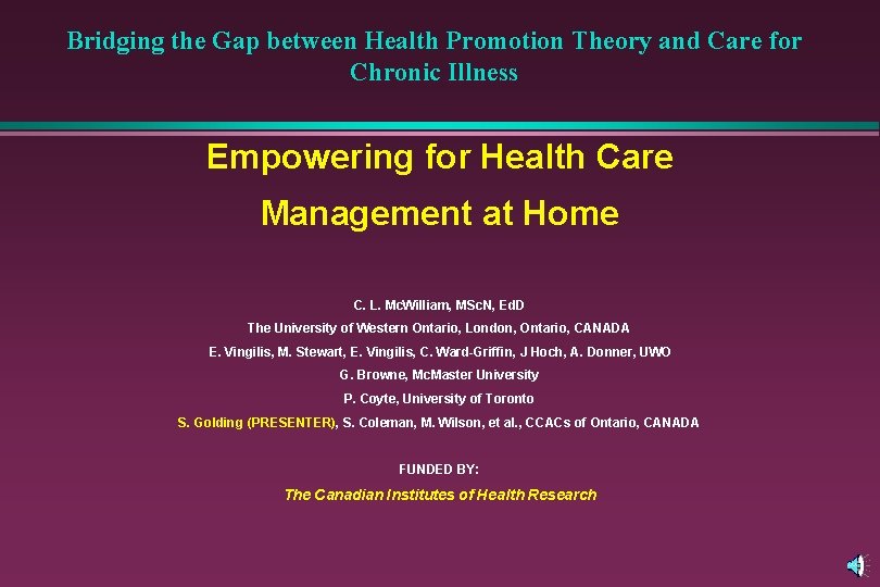 Bridging the Gap between Health Promotion Theory and Care for Chronic Illness Empowering for
