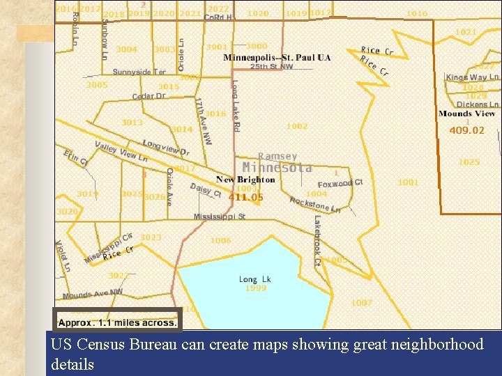 US Census Bureau can create maps showing great neighborhood details 