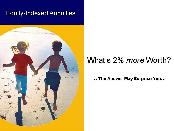 Equity-Indexed Annuities What’s 2% more Worth? …The Answer May Surprise You… Equity-Indexed Annuities What’s 2% more Worth? …The Answer May Surprise You…