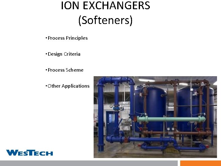 ION EXCHANGERS (Softeners) • Process Principles • Design Criteria • Process Scheme • Other